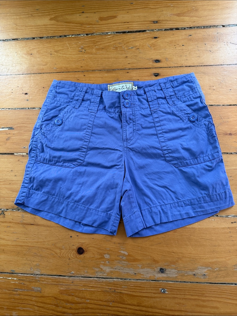 Aventura Utility Shorts Womens 4 Blue Organic Cotton Stretch Cargo Hiking Pocket